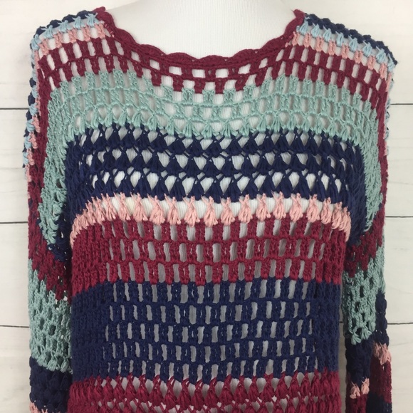 Show Me Your Mumu Paula Crochet Stripe Pullover - Picture 4 of 9